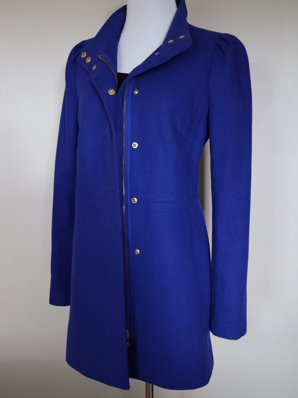BANANA REPUBLIC Size Small Women's Blue Wool Jacket Coat Pea Coat Zipper
